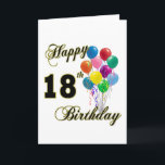Happy 18th Birthday Gifts Kaart<br><div class="desc">Fijne 18de verjaardag - Een speciale 18de verjaardag. Geweldig voor elke 18-jarige! Laten we de eerste zijn die zegt: "Gelukkige verjaardag"! Pas dit ontwerp door een naam toe te voegen of beweeg zelfs het afbeelding rond!</div>