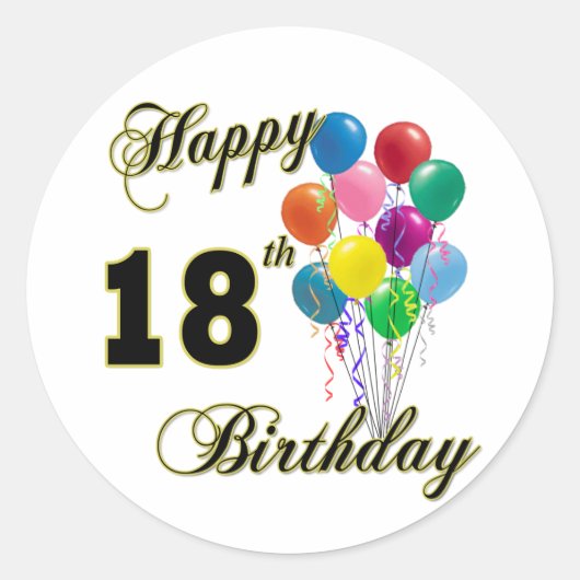 Happy 18th Birthday Gifts Ronde Sticker (Voorkant)