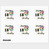 Happy 18th Birthday Gifts Ronde Sticker (Vel)