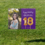 Happy 18th Birthday Gold Confetti Outdoor Yard Tuinbord<br><div class="desc">Happy 12th Birthday Gold Confetti Outdoor Yard Sign</div>