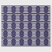 Happy 18th Birthday Gold Glitter en Navy Blue Cadeaupapier (Vlak)