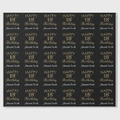 Happy 18th Birthday Gold Glitter Wrapping Paper Cadeaupapier (Vlak)
