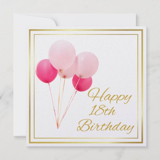 HAPPY 18th BIRTHDAY-GOLD LIJST Feestdagenkaart (Voorkant)