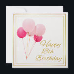 HAPPY 18th BIRTHDAY-GOLD LIJST Feestdagenkaart<br><div class="desc">HAPPY 18th BIRTHDAY - GOLD LETTERING GOLD LIJST - PINK BALLOONS</div>