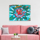 Happy 18th Birthday Graffiti Canvas Afdruk (Insitu (Woonkamer))