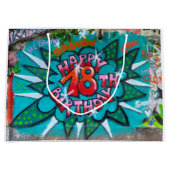 Happy 18th Birthday Graffiti Groot Cadeauzakje (Voorkant)