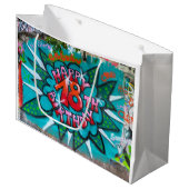 Happy 18th Birthday Graffiti Groot Cadeauzakje (Voorkant Gekanteld)