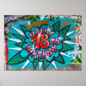 Happy 18th Birthday Graffiti Poster (Voorkant)