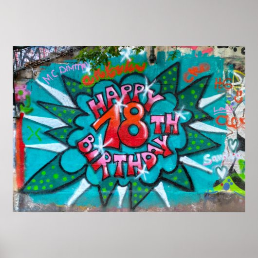 Happy 18th Birthday Graffiti Poster (Voorkant)