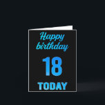 Happy 18th Birthday Great Black and blue boy Kaart<br><div class="desc">Happy 18th Birthday Great Black and blue boy Kaart</div>