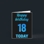 Happy 18th Birthday Great Black and blue boy Kaart<br><div class="desc">Happy 18th Birthday Great Black and blue boy Kaart</div>