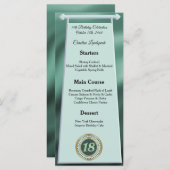 Happy 18th Birthday Green Glitter Folie Menu (Voorkant / Achterkant)