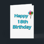 Happy 18th Birthday Kaart<br><div class="desc">Schattige "Happy 18th Birthday" ontwerp. Al onze afbeeldingen zijn verkrijgbaar op mannen,  dames,  kinder,  baby t-shirts en andere kleding. We bieden ook onze design op mokken,  petten,  stropdassen,  spelden,  tassen,  muismatten,  briefpapier,  postzegels en meer.</div>