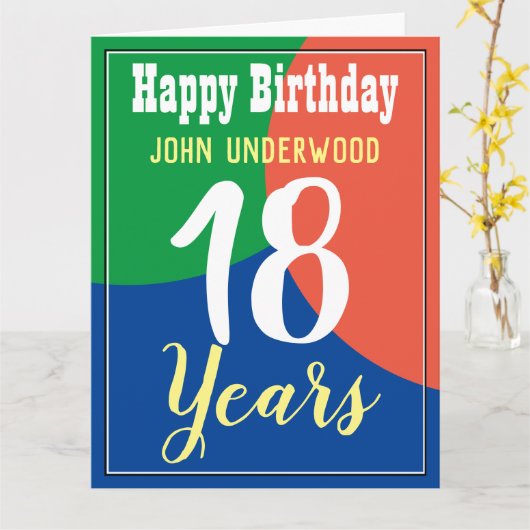 Happy 18th Birthday Kaart (Gele Bloem)