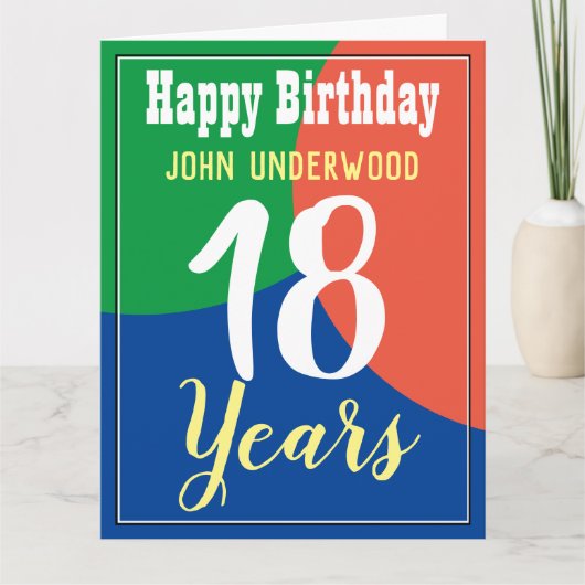 Happy 18th Birthday Kaart (Voorkant)