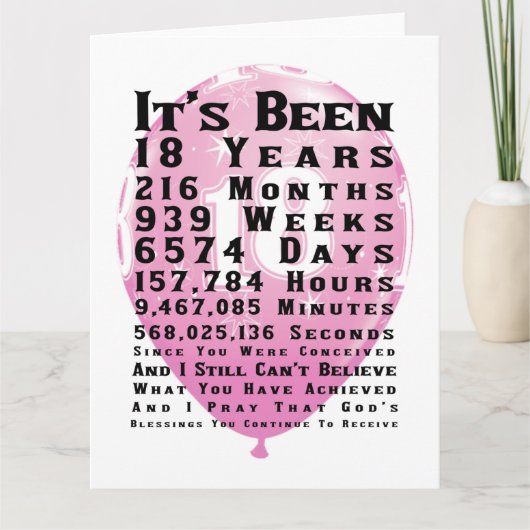 Happy 18th Birthday Kaart (Voorkant)