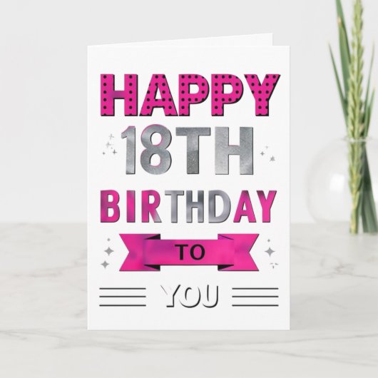 Happy 18th Birthday Kaart (Voorkant)