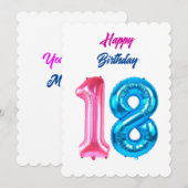 Happy 18th Birthday Kaart (Voorkant / Achterkant)