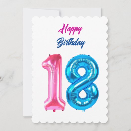 Happy 18th Birthday Kaart (Voorkant)