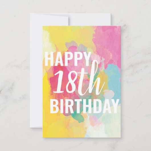 Happy 18th Birthday Kaart ("Gradients Waterverf") (Voorkant)