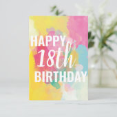 Happy 18th Birthday Kaart ("Gradients Waterverf") (Staand voorkant)