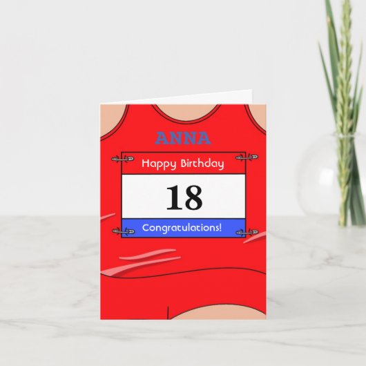 Happy 18th Birthday-kaart voor een runner Kaart (Voorkant)