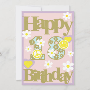 Happy 18th Birthday – Meisjes Kaart met bloemen