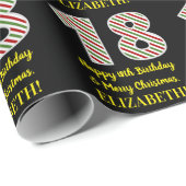 Happy 18th Birthday & Merry Kerstmis, aangepaste n Cadeaupapier (Rol Hoek)