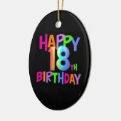 HAPPY 18th BIRTHDAY MULTI COLOR Keramisch Ornament (Links)