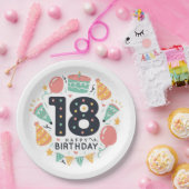 Happy 18th Birthday Papieren Bordje (Feest)