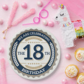 Happy 18th Birthday Papieren Bordje (Feest)