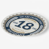 Happy 18th Birthday Papieren Bordje (Gekanteld)