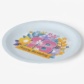 Happy 18th Birthday Papieren Bordje (Gekanteld)