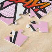 HAPPY 18th BIRTHDAY Pink Fun Retro Comic Book Legpuzzel (Zijkant)