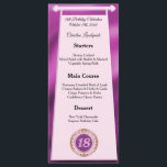 Happy 18th Birthday Roze Glitter Folie Menu<br><div class="desc">Een stijlvol menu met een roze en folie en een uniek verjaardagsnummer in glitter en gold.</div>