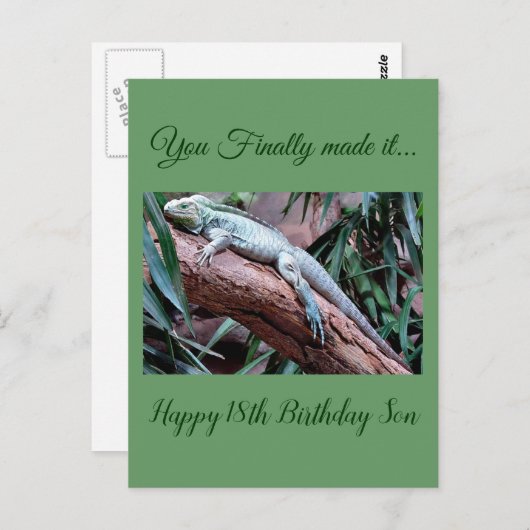Happy 18th Birthday son lizard card Briefkaart (Voorkant / Achterkant)