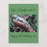 Happy 18th Birthday son lizard card Briefkaart<br><div class="desc">18e verjaardag voor jongens...  je hebt eindelijk 18e verjaardag voor je gemaakt.</div>
