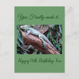 Happy 18th Birthday son lizard card Briefkaart