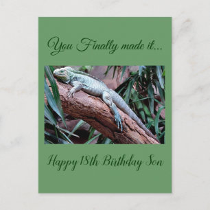 Happy 18th Birthday son lizard card Briefkaart