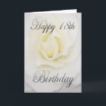 Happy 18th Birthday White Flower Kaart<br><div class="desc">Een korte foto van een mooie witte bloem met een Birthday-groet,  van martinspixs.</div>