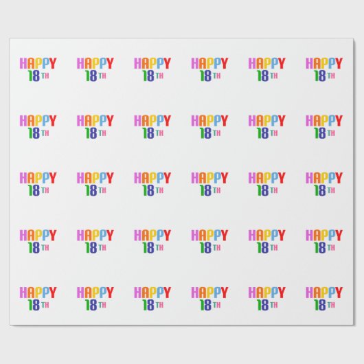 Happy 18th cadeaupapier (Vlak)