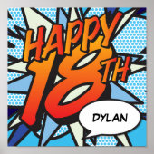 HAPPY 18th Comic Book Pop Art Poster (Voorkant)
