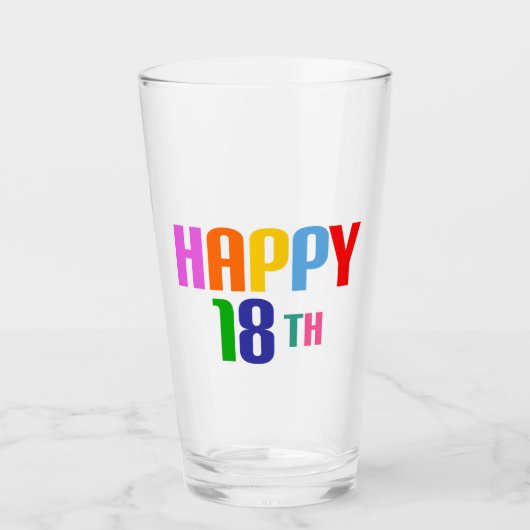 Happy 18th glas (Voorkant)