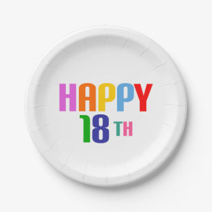 Happy 18th papieren bordje