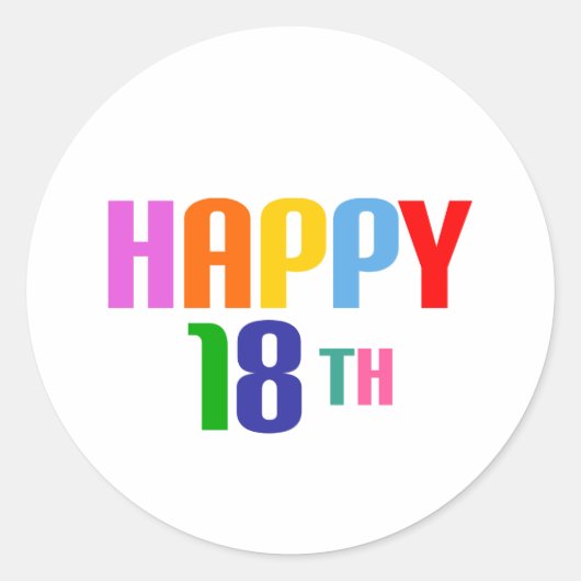 Happy 18th ronde sticker (Voorkant)