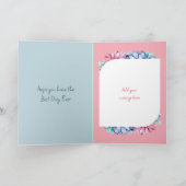 Happy 18th Verjaardag naam floral roze Kaart (Binnen)