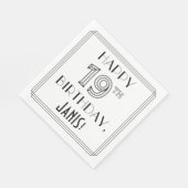HAPPY 19th BIRTHDAY; Art Deco Style; aangepaste na Servet (Hoek)