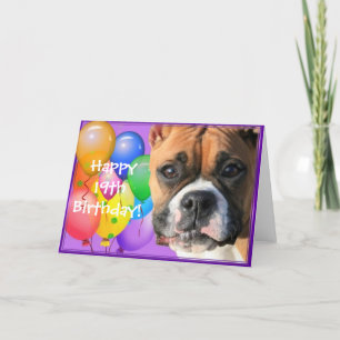 Happy 19th Birthday Boxer Dog greeting card Kaart