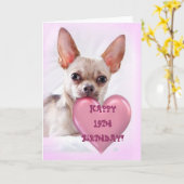 Happy 19th Birthday Chihuahua greeting card Kaart (Gele Bloem)