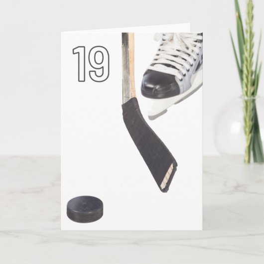 Happy 19th Birthday Ice Hockey Wenskaart Kaart (Voorkant)